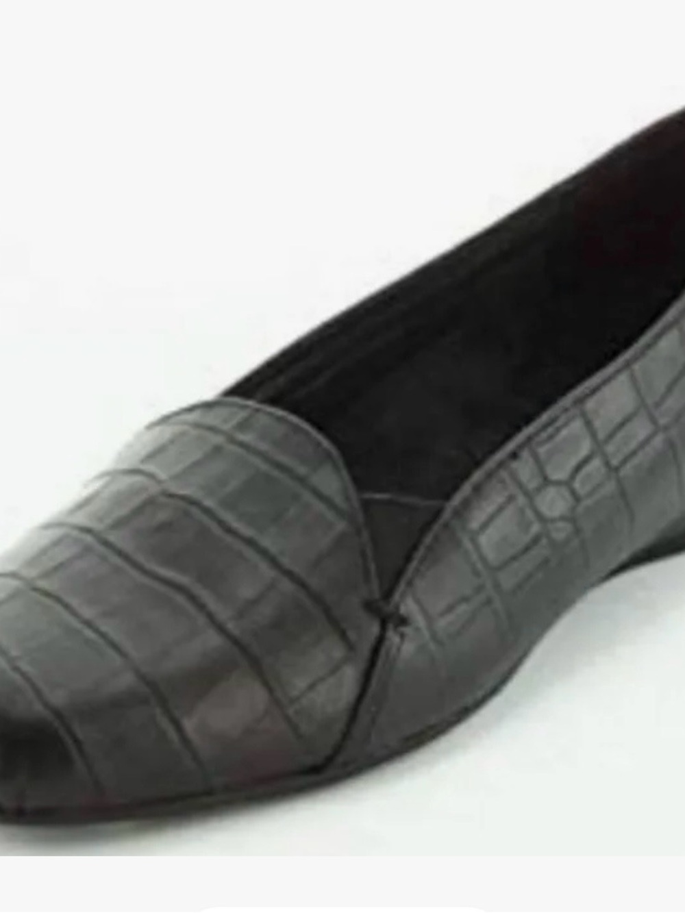Vionic Black Croc-Embossed Slip-On Loafer